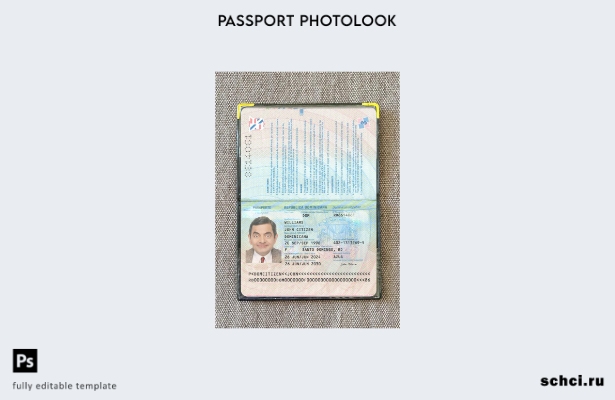 цифровая загрузка шаблона фотоизображения паспорта Доминиканы